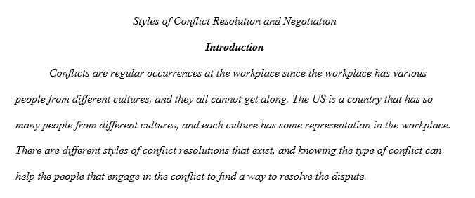 What is the style of Conflict Resolution and Negotiation of people in the United State.