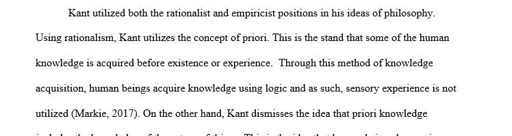 Which aspects of the rationalist and empiricist positions does Kant synthesize