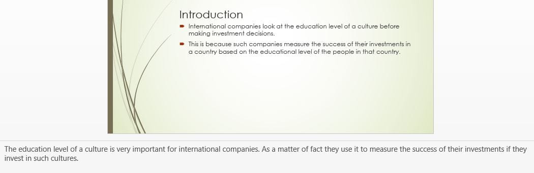 Why is the role of education in a culture important to international companies