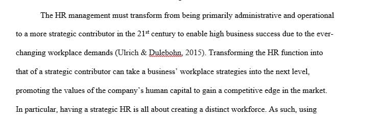 Why must HR management transform from being primarily administrative and operational to a more strategic contributor