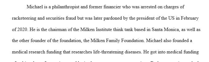 Write a few paragraphs for the topic on Michael Milken (1989)