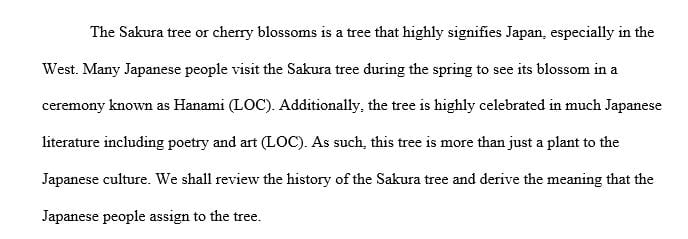 Write about sakura tree, the history and what it mean for the Japanese.