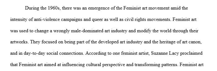 500-750 word analysis on Feminist Artist/Art