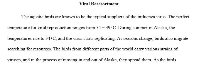 Discuss the factors that make Alaskan waters in the summertime an optimal place and time for new strains of influenza to arise by genetic reassortment.