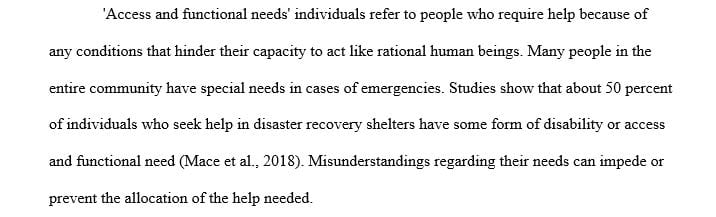 Discussion-board week 14 Emergency preparedness for special needs populations