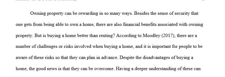 What are some of the risks associated with buying a home