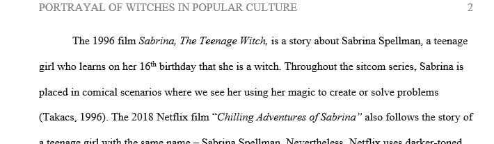 What is different about the two portrayals of witches in popular culture