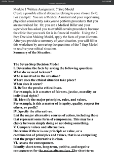 Create a possible ethical dilemma relating to your chosen field