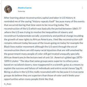 How do the major historical themes presented this week resonate with you