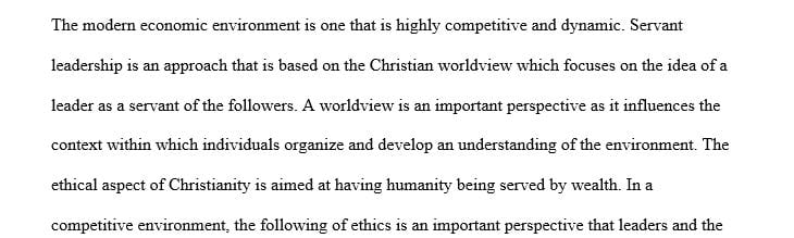 A Christian worldview is more appropriate for a nonprofit than a for-profit organization.