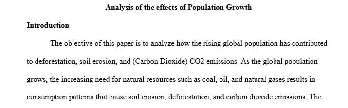 Analysis of the Effects of Population Growth