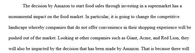 Are there any opportunities here for the major grocery retail chains or the major food distributors