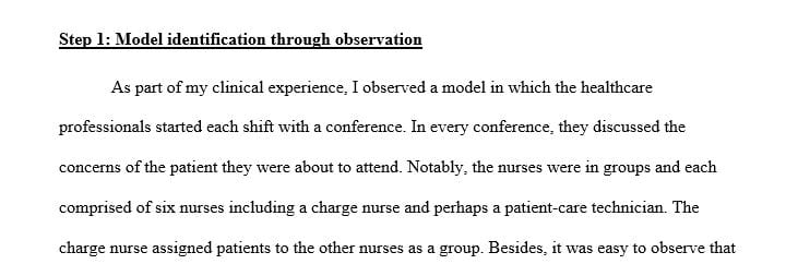 Assess the effectiveness of models and determine how you would collaborate with a nurse leader to identify opportunities for improvement to ensure quality