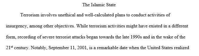 Complete an original term paper requiring the selection of a terrorist group and report its origins and evolution