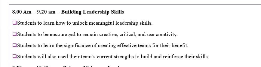 Create a 10-minute 9- to 12-slide voice-over presentation that presents the agenda for the leadership retreat.