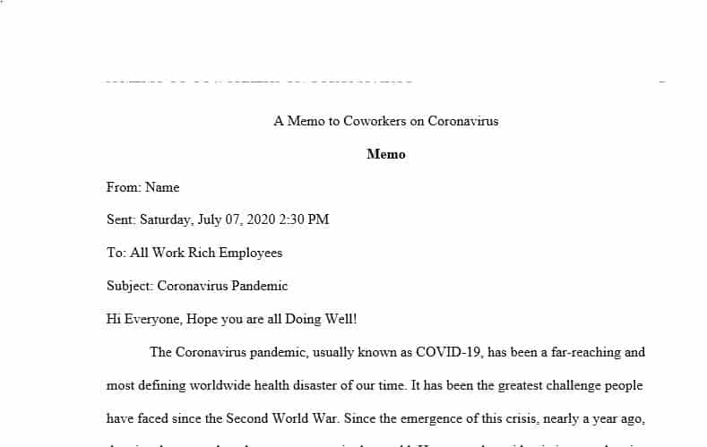 Create a memo to your coworker to identify a public health issue that has occurred in the past 3 years.