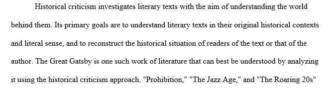Criticism paper on the class differences historical approach on The Great Gatsby