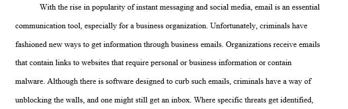 Describe a type of email threat and how a hacker can use it to get sensitive information.