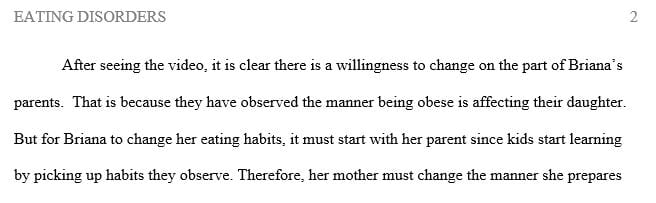 Describe how Briana's mother should change meal preparations to be healthier.