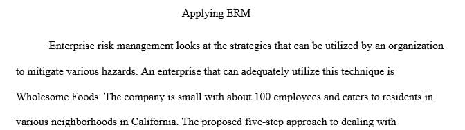 Describe how the same ERM techniques from this week's use case could be used to mitigate risks