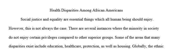 Describe the ethnic minority group selected. Describe the current health status of this group.