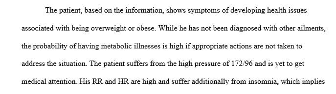 Describe the potential health risks for obesity that are of concern for Mr. C.