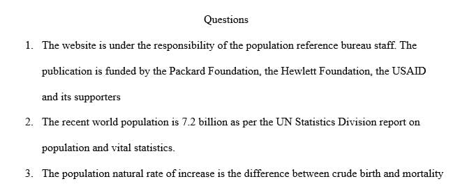 Describe the various factors that affect population growth through the world