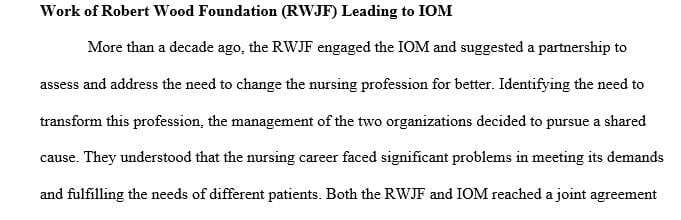 Describe the work of the Robert Wood Foundation Committee Initiative that led to the IOM