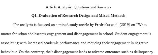 Design and evaluate the mixed methods design used.