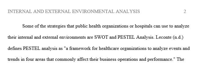 Discuss a methodology to perform internal environmental scanning monitoring and assessment