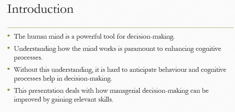 Discuss how you will improve your decision-making in the future by preparing a PowerPoint presentation