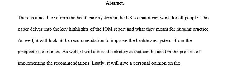 Discuss strategies to implement the recommendations to advance the profession of nursing.