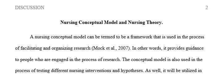 Discuss the difference between a nursing conceptual model and a nursing theory.