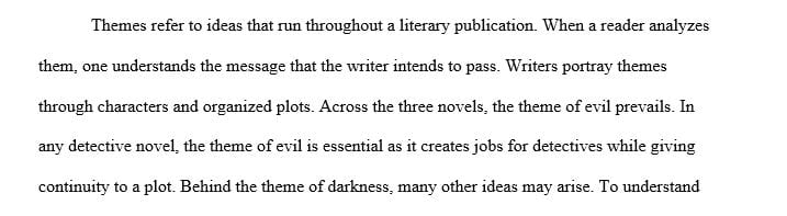 Discuss the theme of evil in these works and its depiction in relation to good.