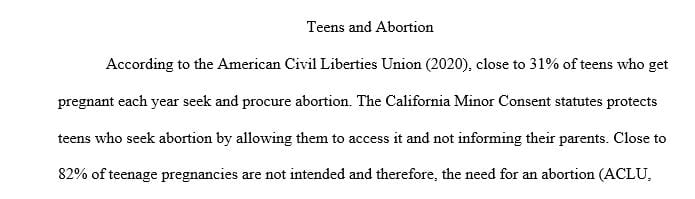Do you think it is up to the teen to make the decision to have an abortion without parental consent