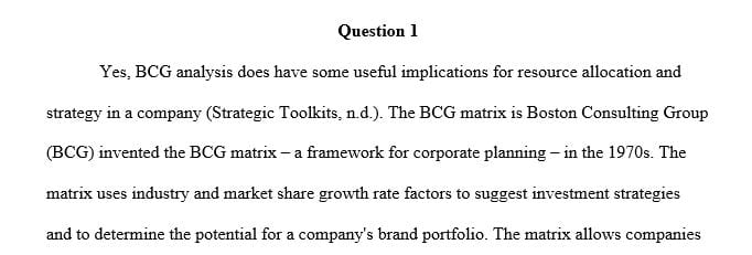 Does the BCG analysis offer useful implications for strategy and resources’ allocation