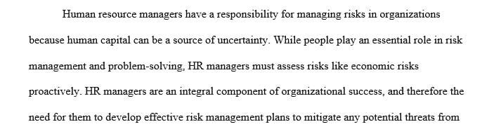 Explain how an HR department benefits from proactively assessing risk
