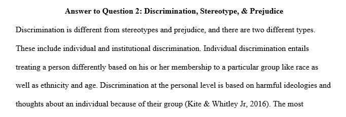 Explain the difference between individual and institutional discrimination