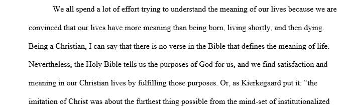 Explain the relationship (if any) between faith and the meaning of life.