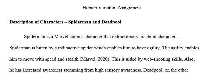 For this assignment, choose two people from animated pop culture