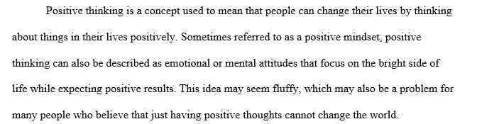 How does negative or positive thinking affect our sense of self and our ability to do things