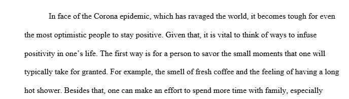How to be Positive in the Coronavirus World