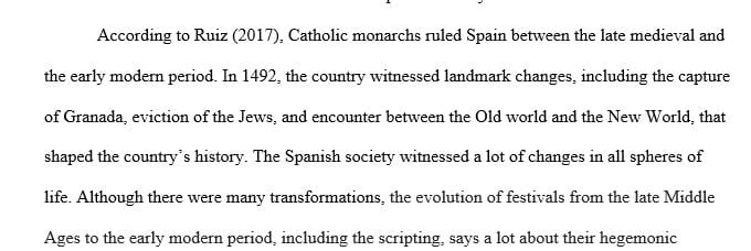 How were festivals deployed in Spanish society for hegemonic purposes