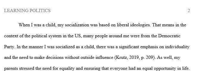 How were you politically socialized as a child? Can you remember conversations around politics when you were in primary school