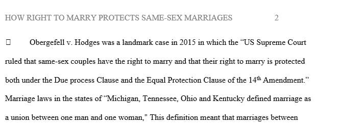 How would the right to marry help protect married spouses in these two areas