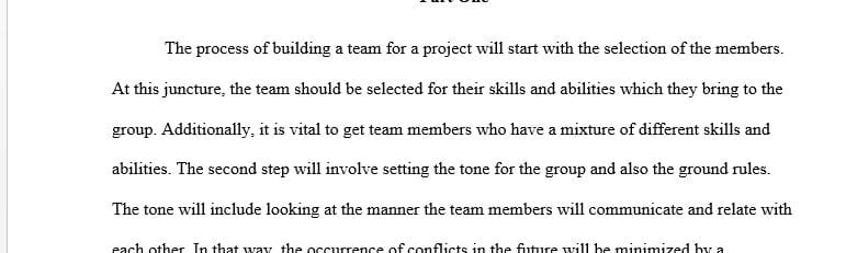 How would you build a team for completing a course/work project in terms of in terms of designing the task