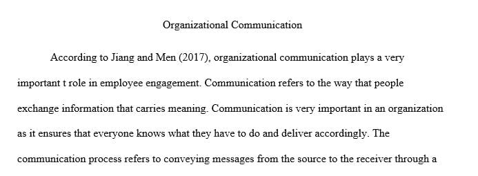 Identify 1 to 2 communication process(es) between individuals and within organizations