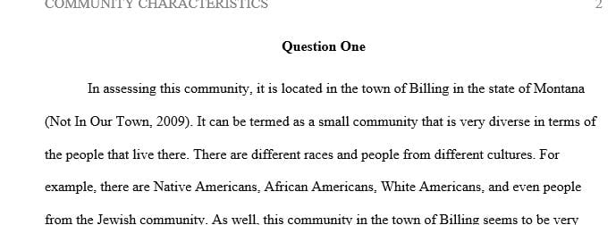Identify and describe the community. Where is the community located