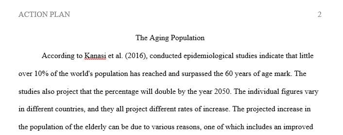 Identify challenges posed with an aging population.