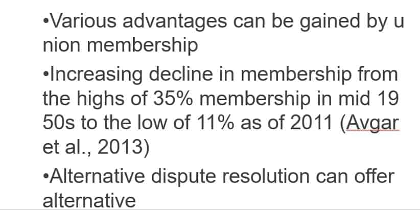 Identify the factors that have contributed to the reduction in union membership.